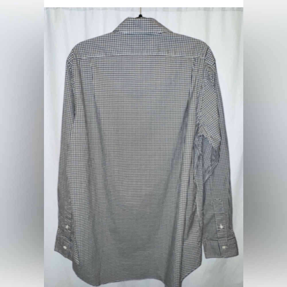 Polo Ralph Lauren Shirt Check Plaid Navy Green white Long Sleeve Pony Mens L - Picture 11 of 11